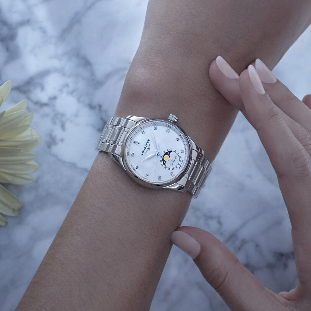 longines Master Collection Moonphase 34mm - White on Bracelet