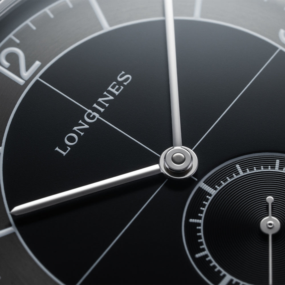 longines Heritage Classic Sector Dial 38.5mm - Black on Bracelet