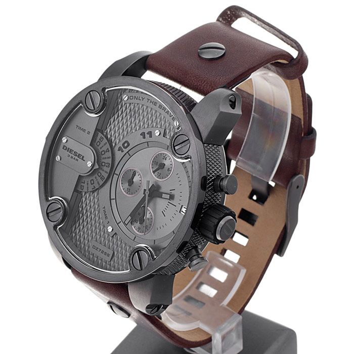 Diesel DZ7258 Little Daddy SBA Men's Watch – Grey Dial & Brown Leather Strap