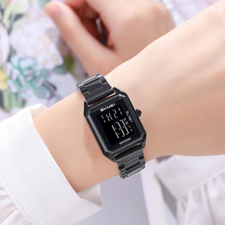 skmei-2493-small-women-electronic-watch-square-steel-strap-watch-style-black-case-white