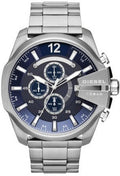 Diesel DZ4417 Mega Chief Chronograph Men's Watch – Blue Dial & Silver Stainless Steel Strap
