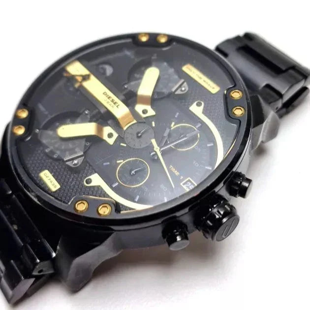 Diesel DZ7435 Mr. Daddy 2.0 Chronograph Men's Watch – Black Dial & Black Stainless Steel Strap